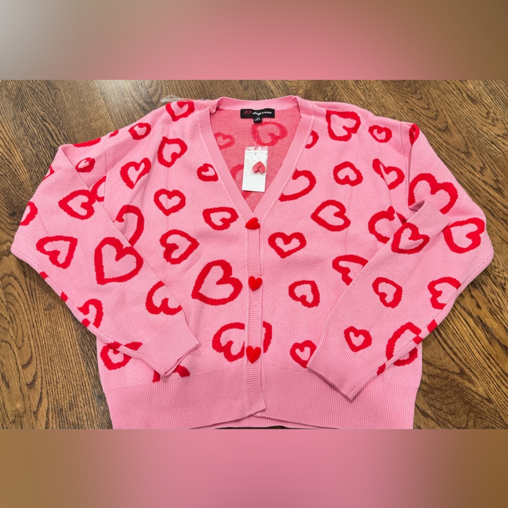 Heart Cardigan NWT XS